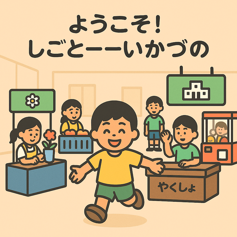 しごとーーいかづの イベント風景イラスト