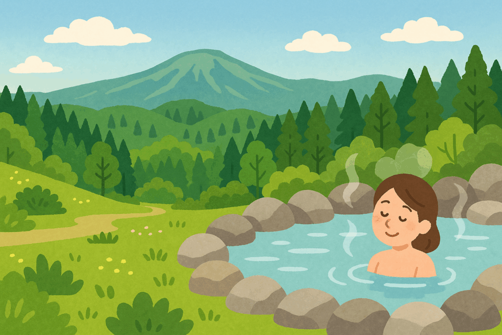 八幡平の温泉イラスト