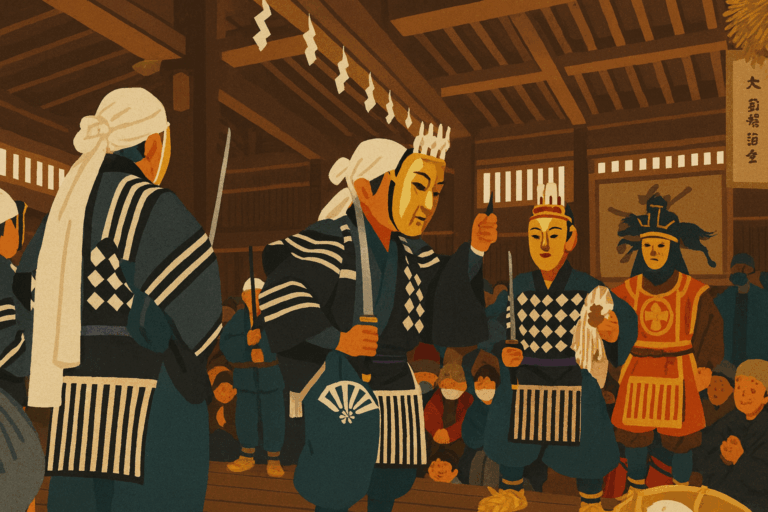 大日堂舞楽のイラスト